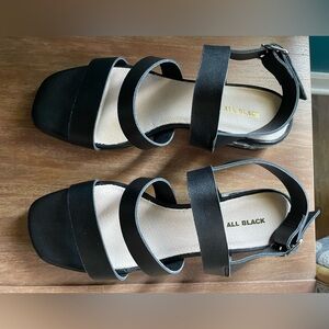 All Black Footwear Three bands on ice sandals